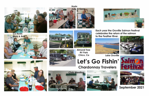 Collage of photos of group of people gathering for meals and at events.